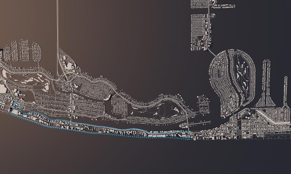 Aerial View Map of Mid-Beach