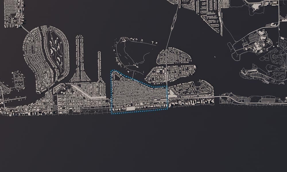 Aerial View Map of Surfside, FL