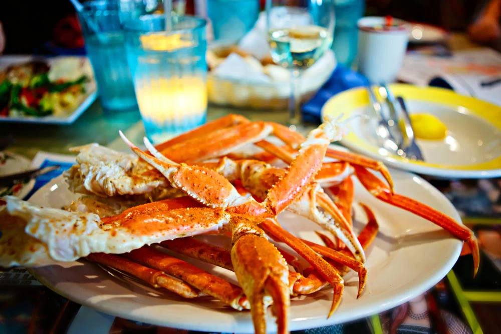 Delicious dish with crab legs in Miami.