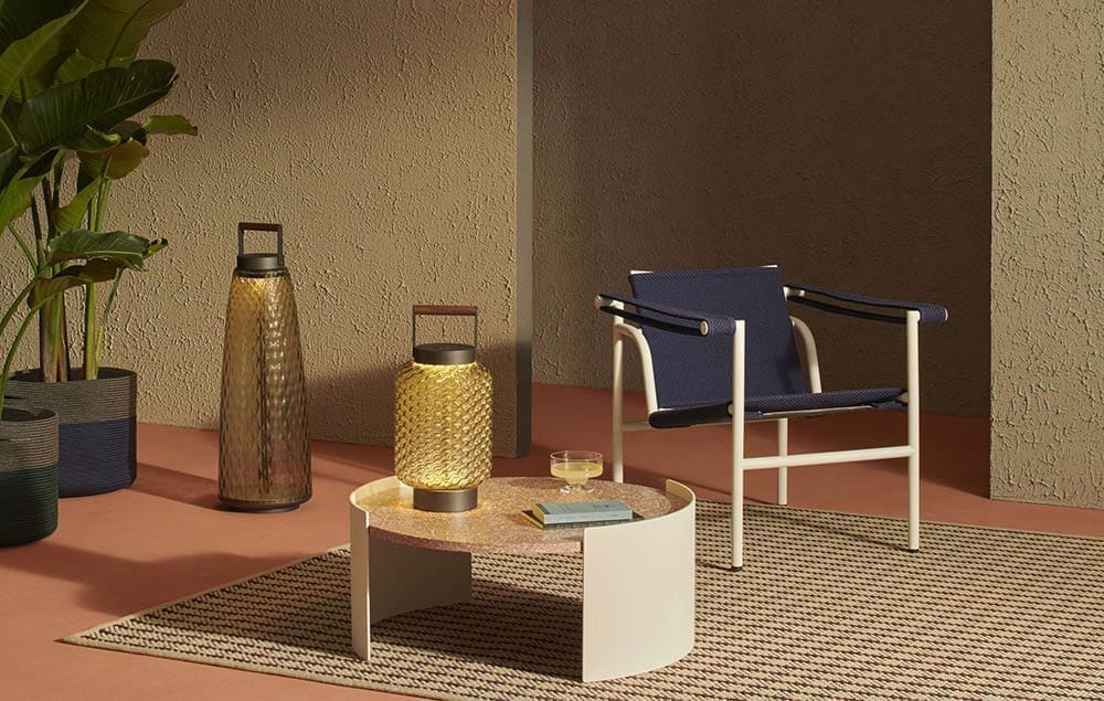 Rechargeable Portable Lamp FICUPALA outdoor by Cassina. Photo by DesignItaly.com