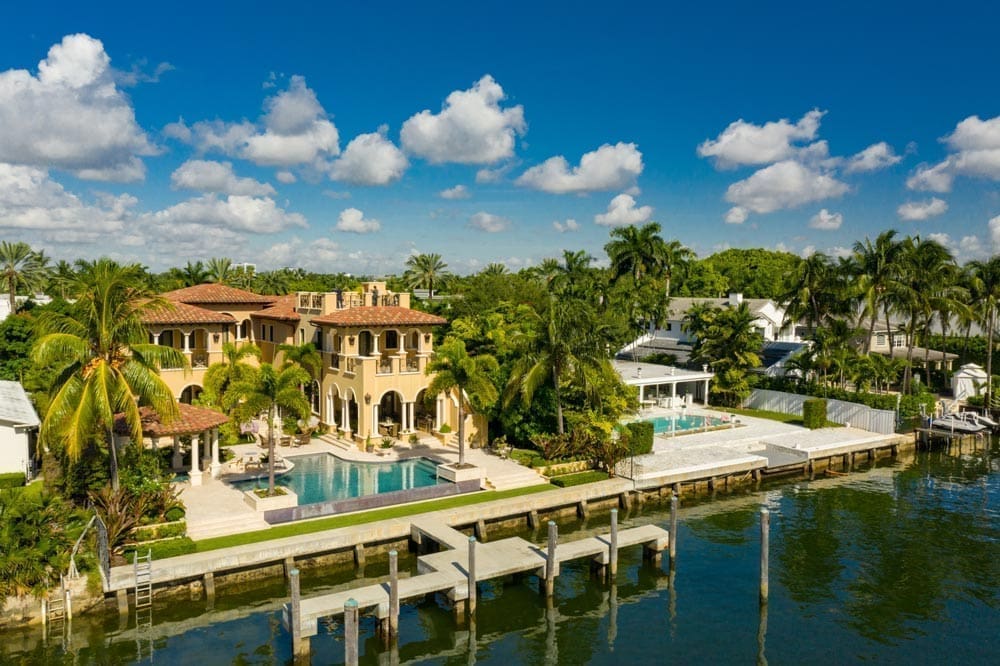 High-end waterfront property in Miami Beach