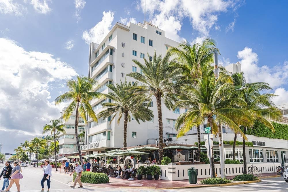 Corner view of the Hotel Victor South Beach.