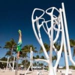 The stunning Leopard Tree by MyEquilibria, a sculptural fitness installation at Muscle Beach in Lummus Park.