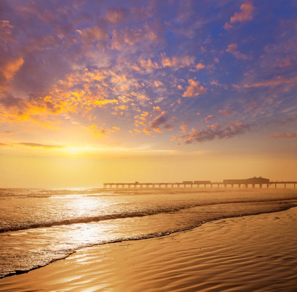 Daytona Beach with the Pier at Sunset