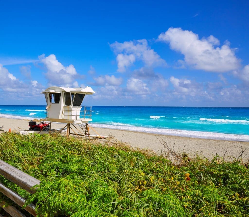 Palm Beach beach baywatch tower