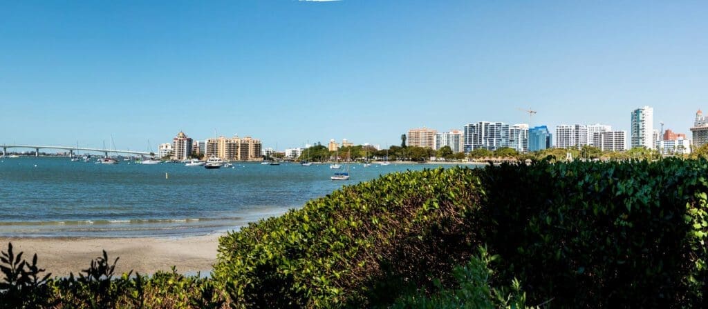 Sarasota Bay with the John Ringling Causeway Bridge in the background