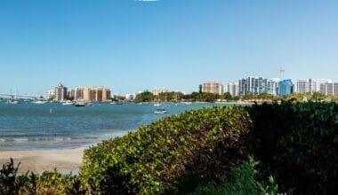 Sarasota Bay with the John Ringling Causeway Bridge in the background