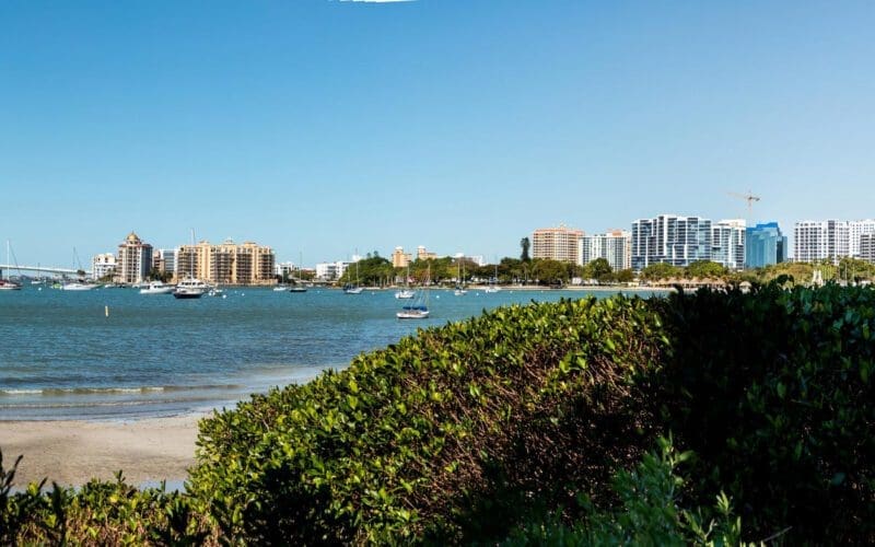 Sarasota Bay with the John Ringling Causeway Bridge in the background