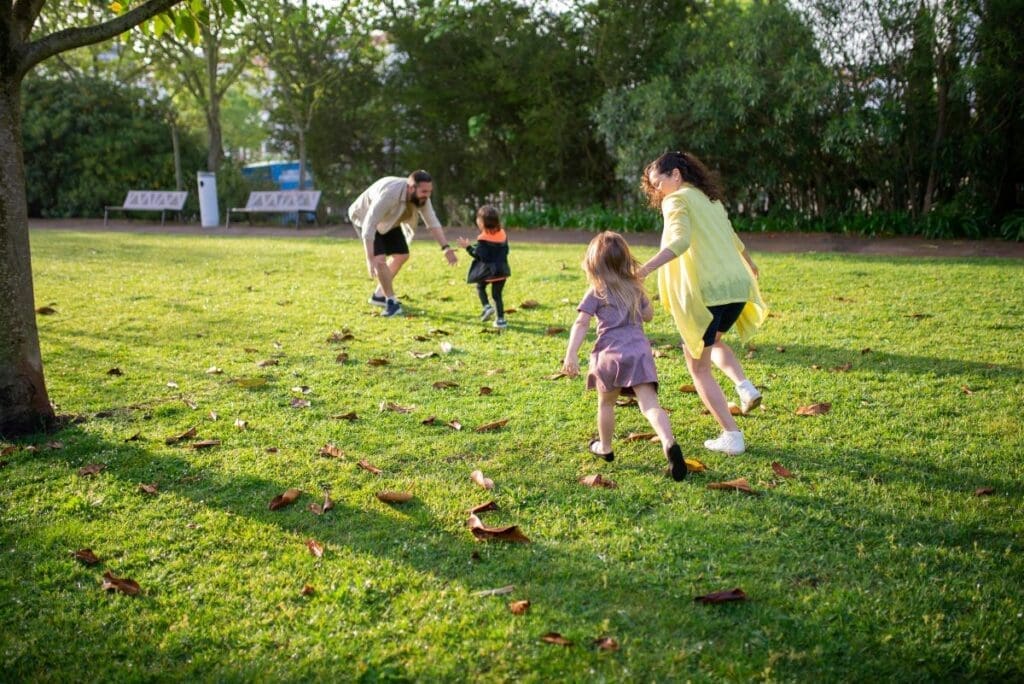 Family enjoying a fun day at a downtown Jacksonville park