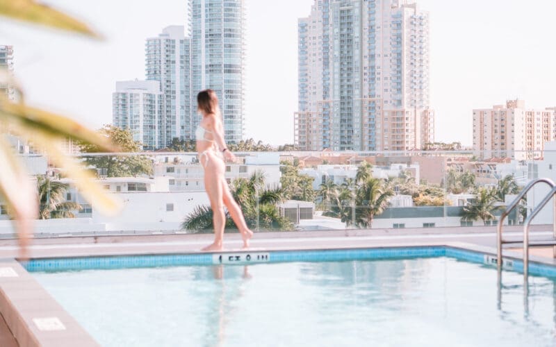 Rooftop Pool at Urbanica Fifth Hotel with Miami Beach Skyline as a Stunning Backdrop