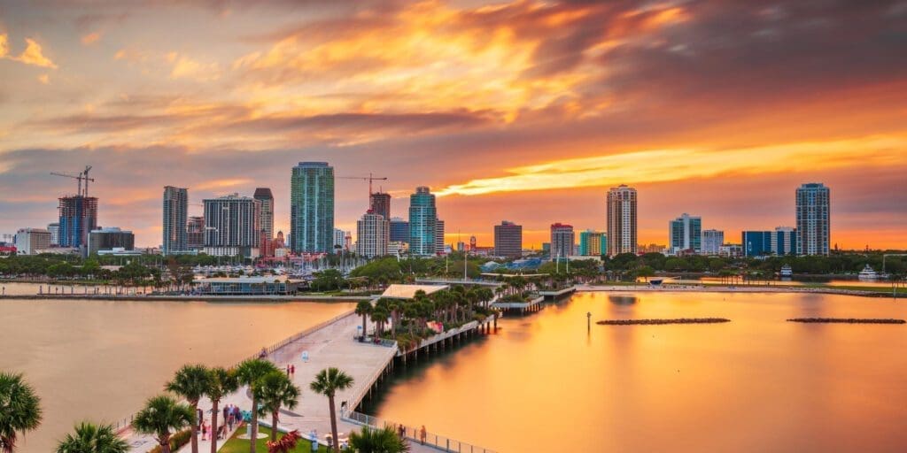 St. Pete Downtown, Florida: Bayfront Cityscape at Dusk