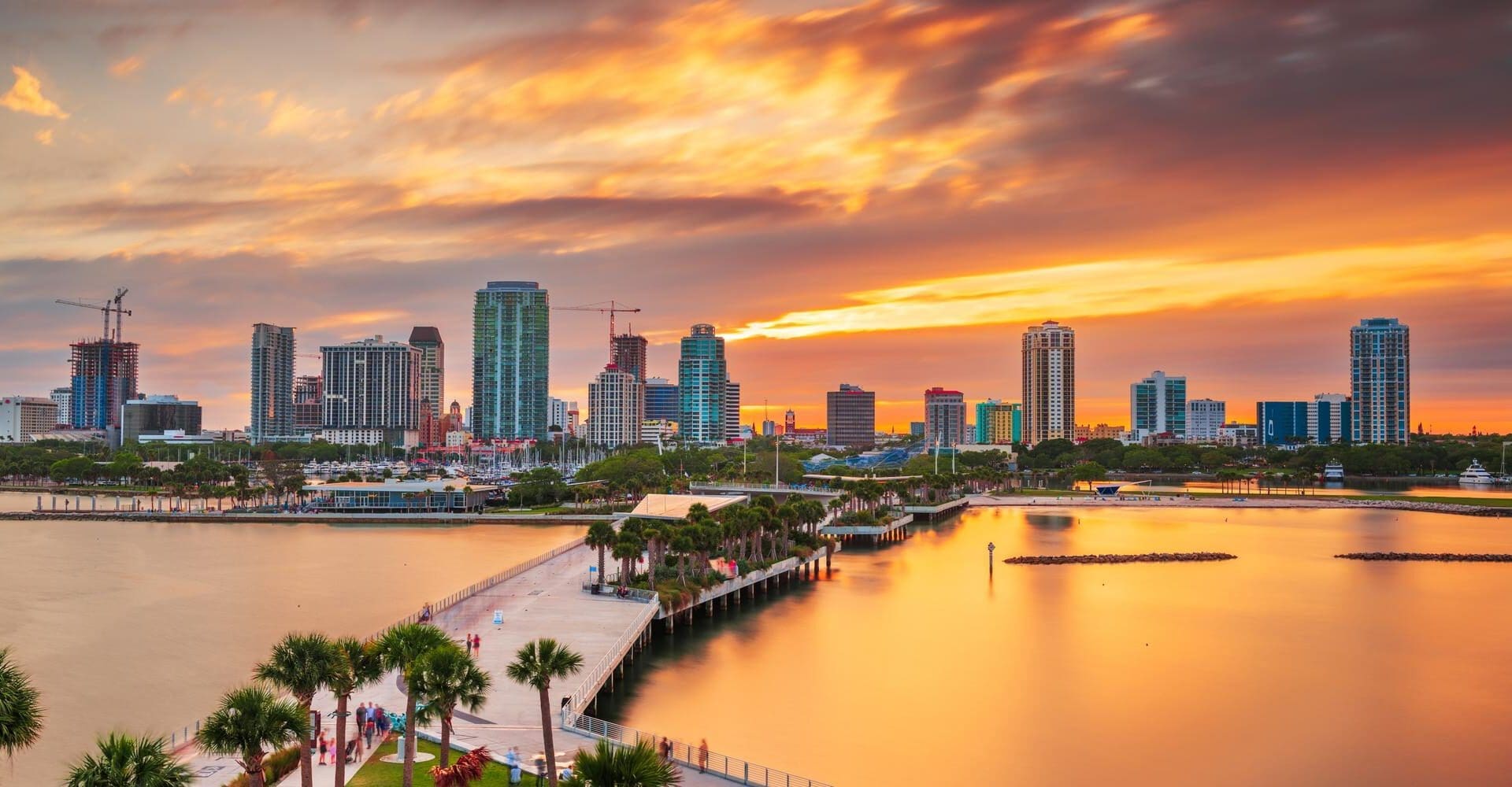 St. Pete Downtown, Florida: Bayfront Cityscape at Dusk