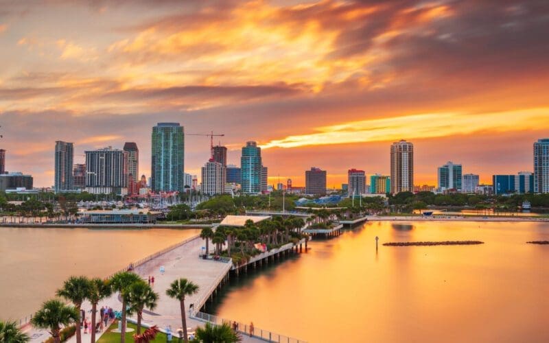 St. Pete Downtown, Florida: Bayfront Cityscape at Dusk