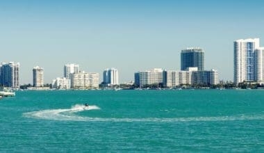 Woman jet skiing on Biscayne Bay