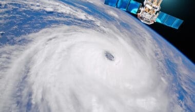 A view of a hurricane taken from space