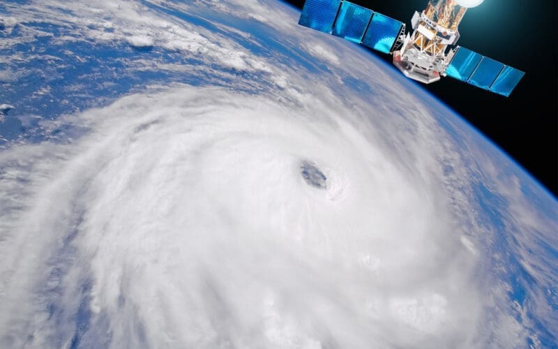 A view of a hurricane taken from space