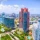 Aerial view of South of Fifth neighborhood in Miami Beach, FL