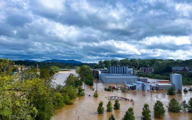 Asheville, North Carolina, experienced flooding. Photo credit NBC News