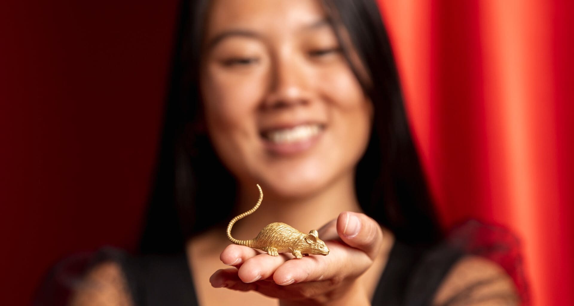 Close-up of a Rat figurine for the Chinese New Year