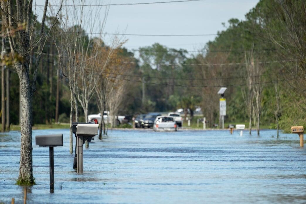 Flooding in residential streets in Florida