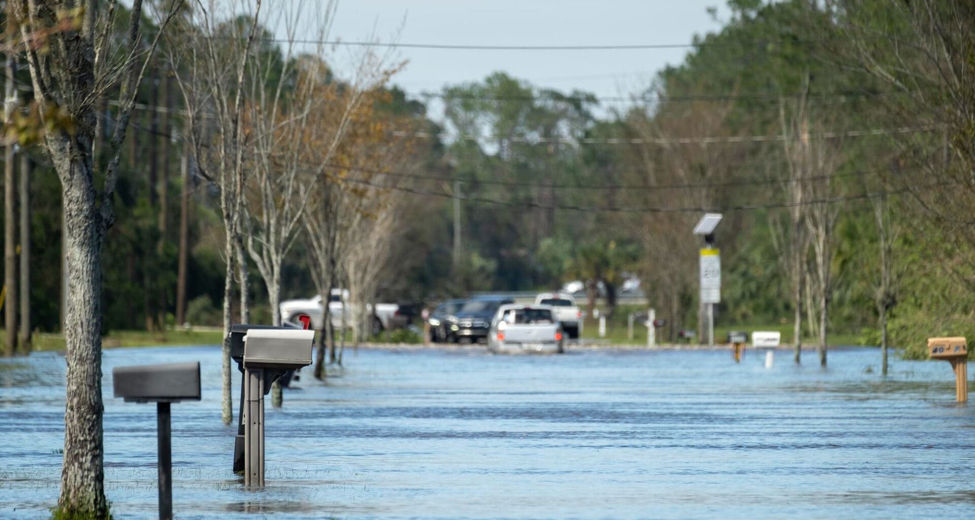 Flooding in residential streets in Florida