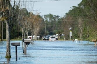 Flooding in residential streets in Florida