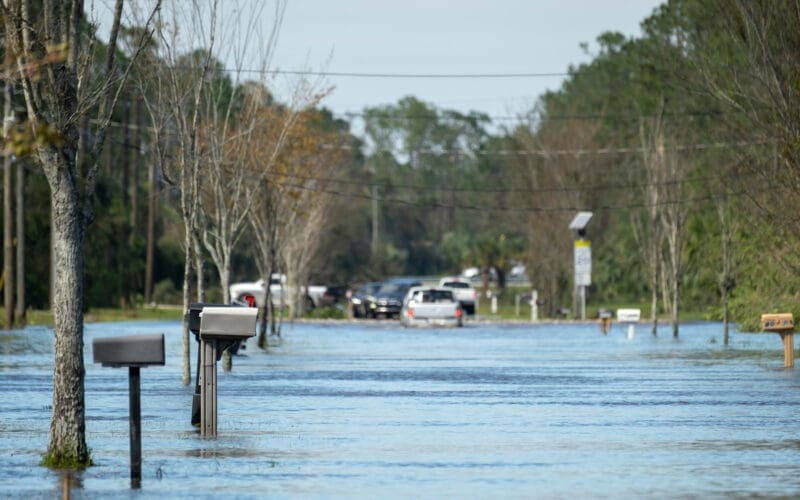 Flooding in residential streets in Florida