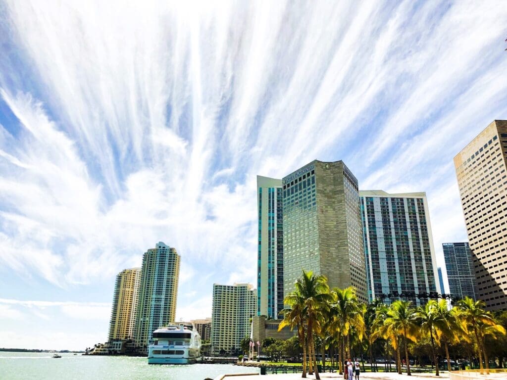 Modern Business Buildings in Downtown Miami Against the Sky