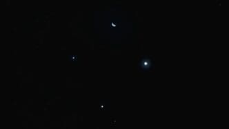 Moon, Jupiter, Mars Aligment