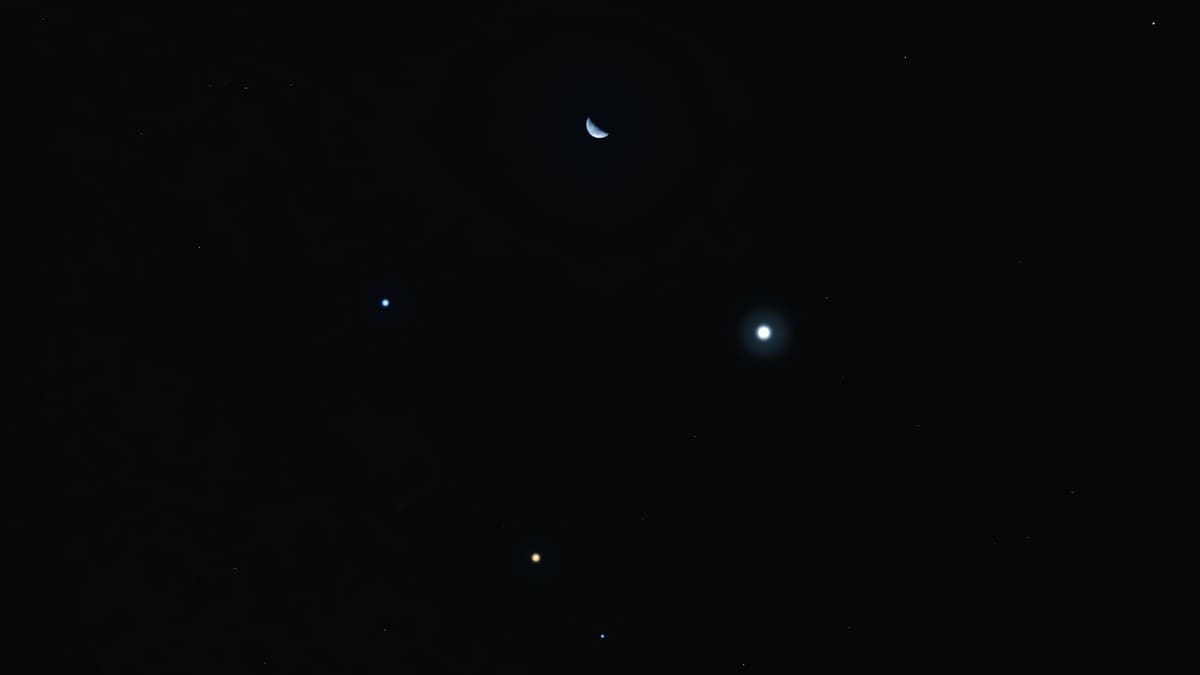 Moon, Jupiter, Mars Aligment