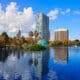 Orlando skyline fom lake Eola