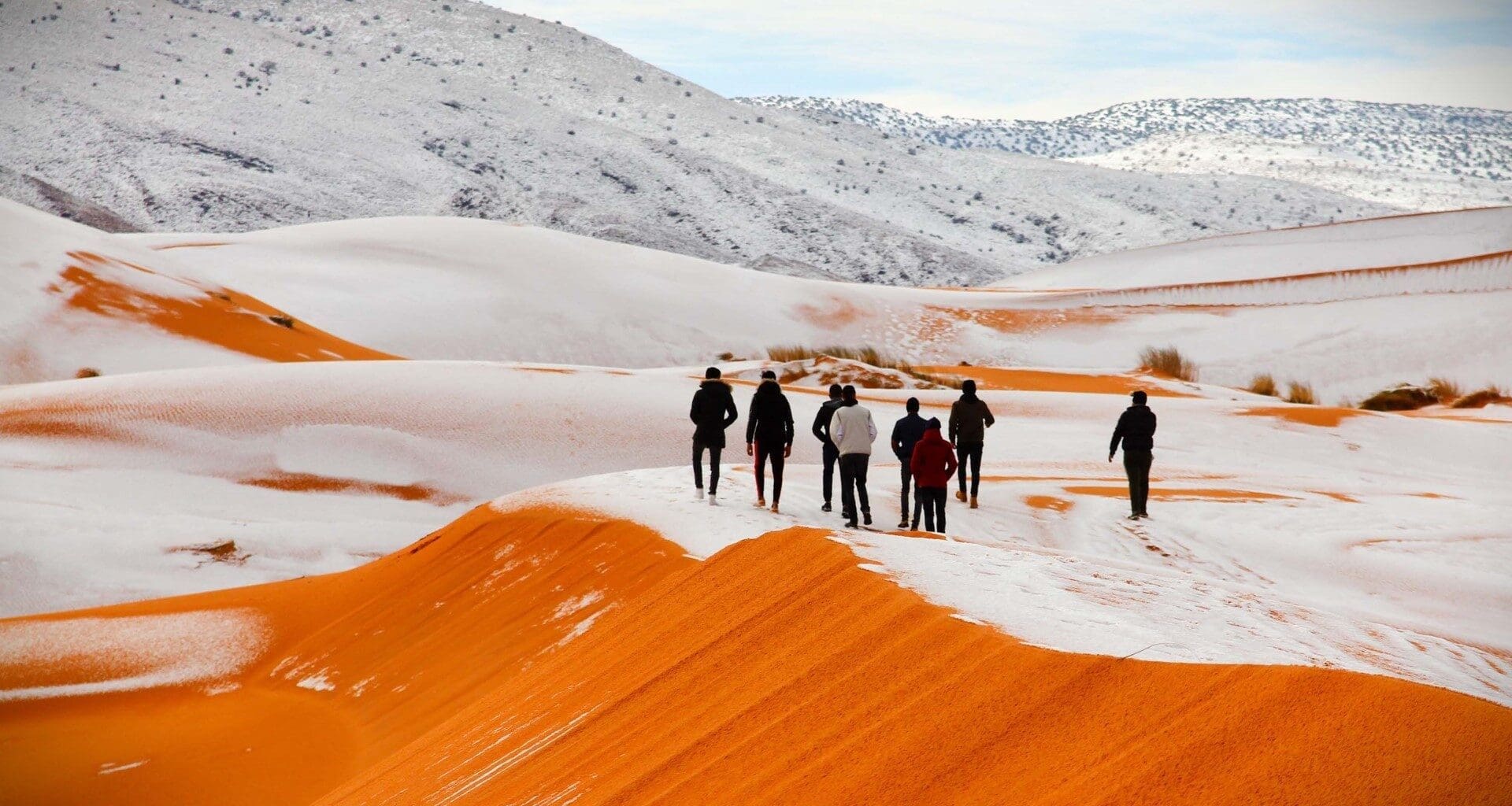 Sahara snow. Photo by CNN