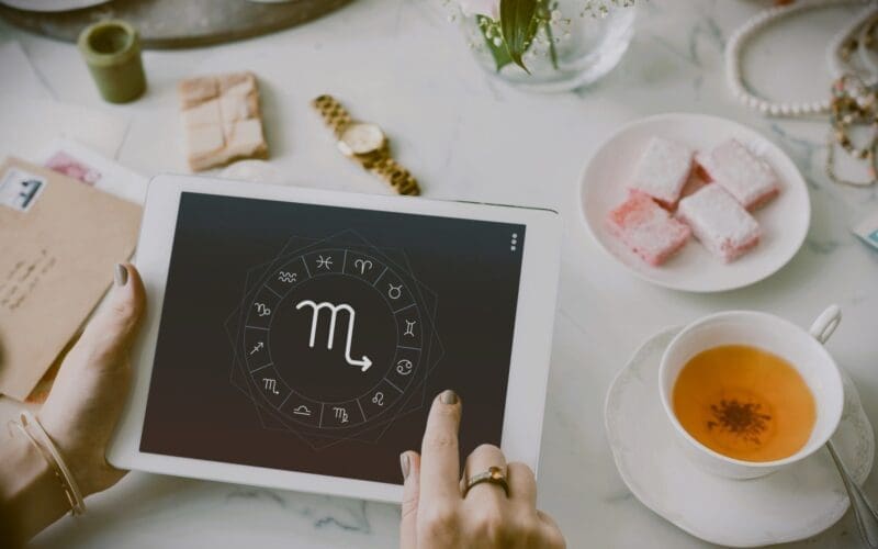 Scorpio Zodiac, Graphic Symbol and Horoscope Design Concept