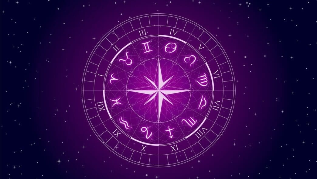 Zodiac wheel on a space background