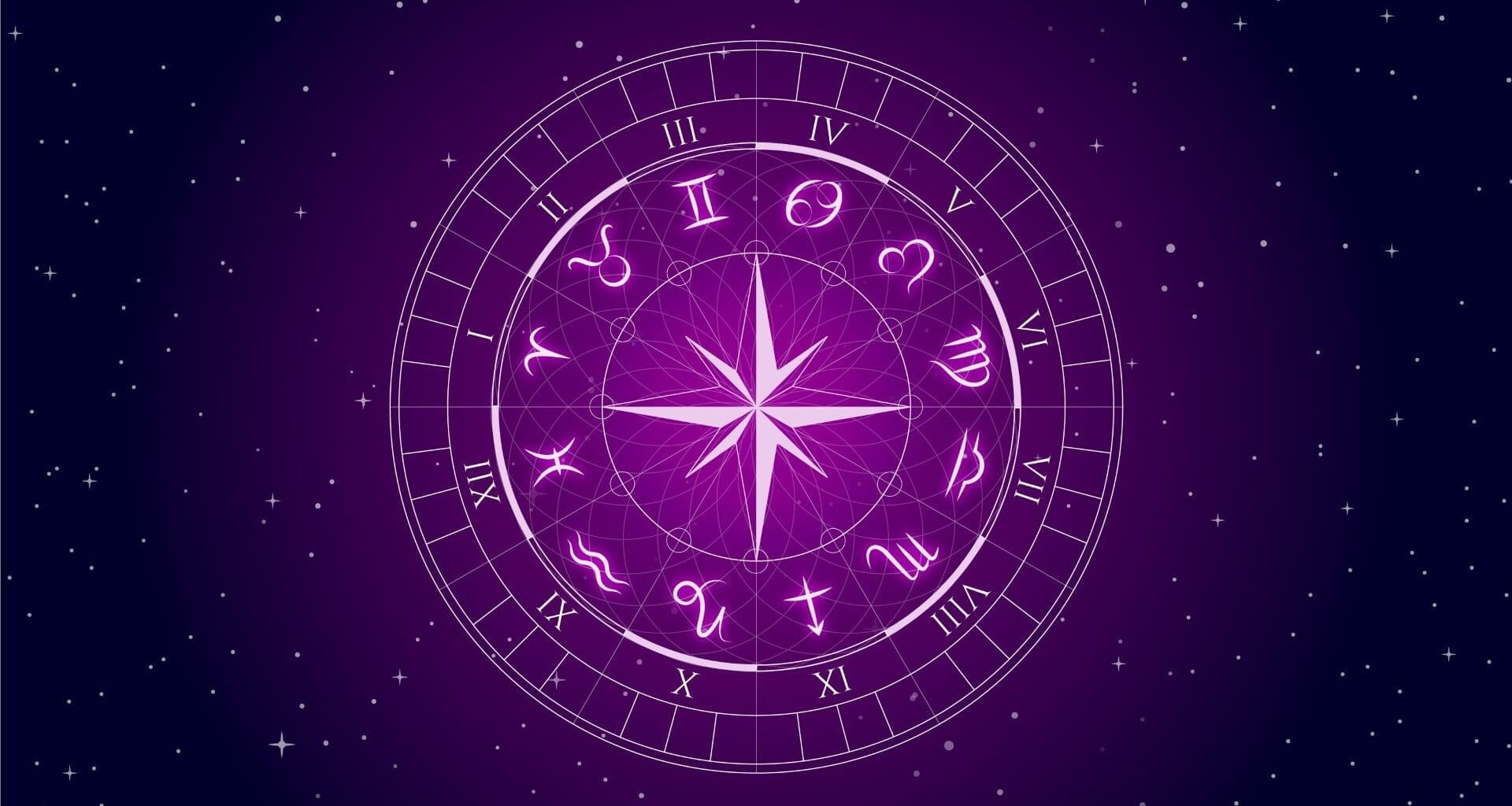 Zodiac wheel on a space background