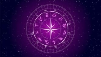 Zodiac wheel on a space background