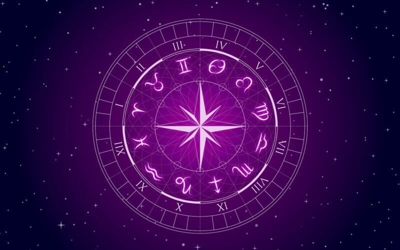 Zodiac wheel on a space background