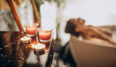 A woman enjoying a bubble bath at a luxurious spa in South Florida