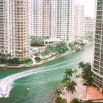 Aerial view of the Miami River from Brickell