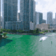 Aerial view of the Miami River with the stunning Miami skyline as a backdrop