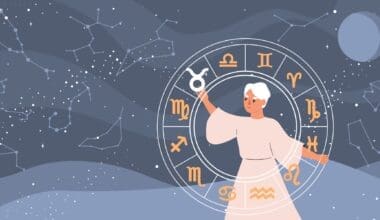 Background design featuring zodiac and astrology symbols for horoscope composition