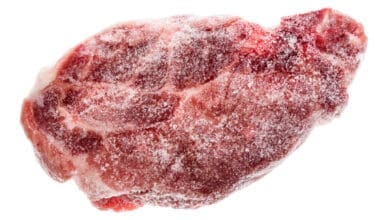 Close-up of frozen meat