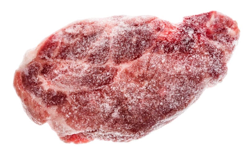 Close-up of frozen meat