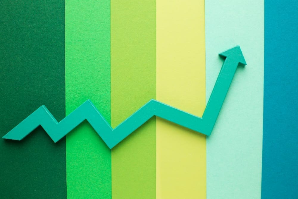 Color chart representation of economic growth indicators