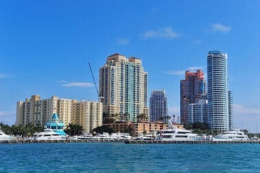 Image featuring the Marina at Miami Beach with the South Beach skyline in the background