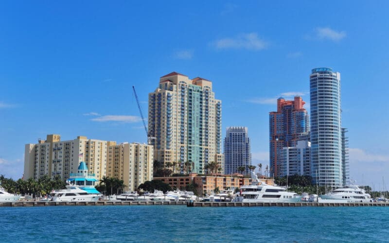 Image featuring the Marina at Miami Beach with the South Beach skyline in the background