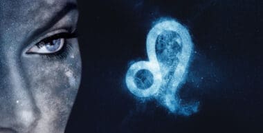 Leo Zodiac Sign: Astrology for Women Against a Night Sky Background.