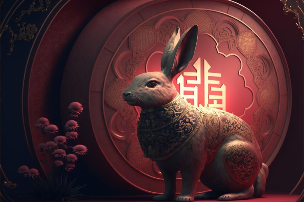 The rabbit, one of the animal signs in the Chinese zodiac