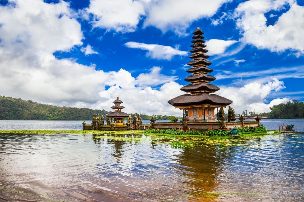 Ulun Danu Temple on Lake Bratan, Bali, Indonesia