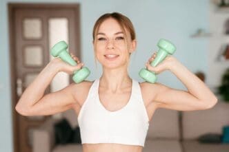 Woman doing sport at home
